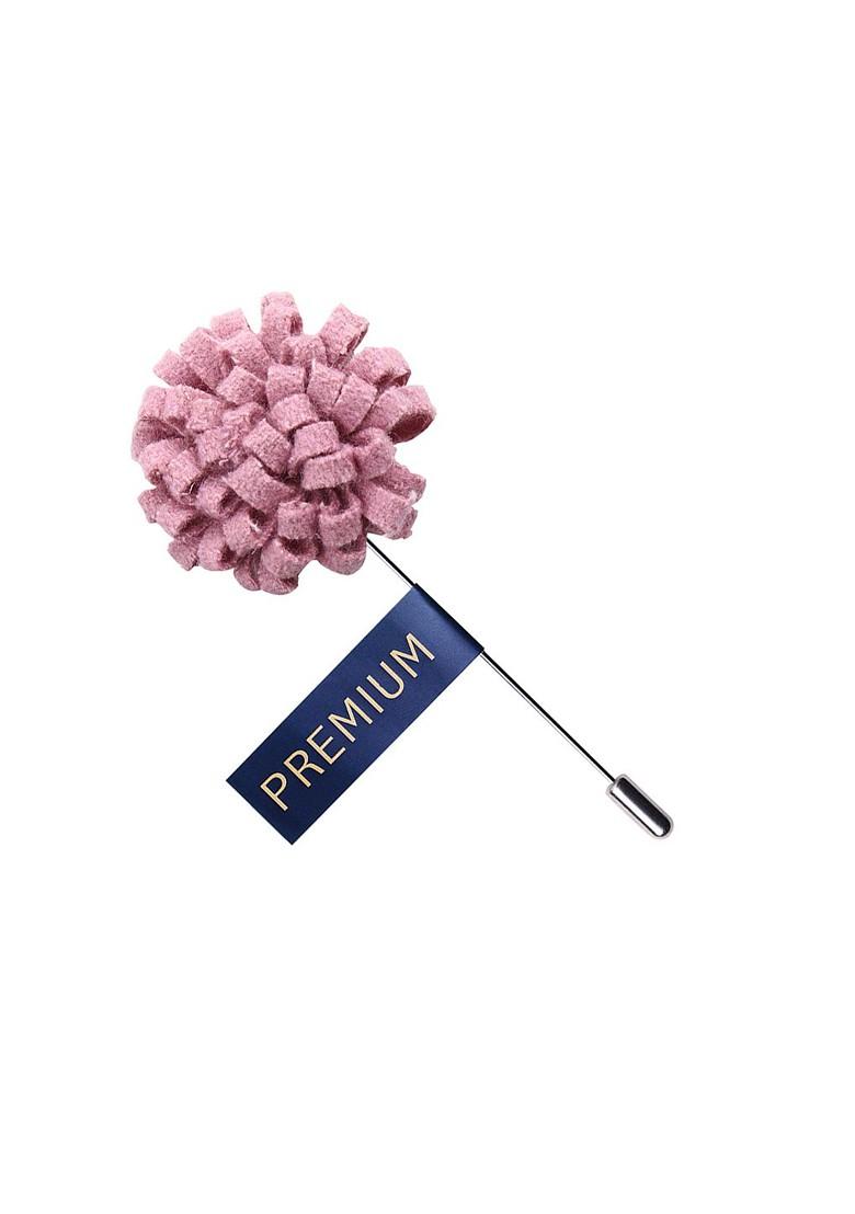 Unisex Pink Silver Toned Glorious Crescendo Lapel Pin