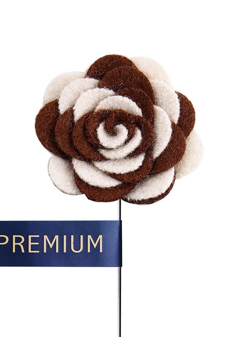 Unisex White Maroon Melodious Whirlpool Lapel Pin