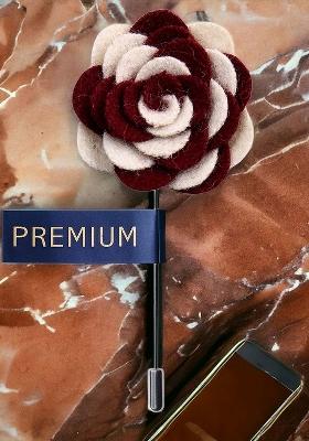 Unisex White Maroon Melodious Whirlpool Brooch Lapel Pin