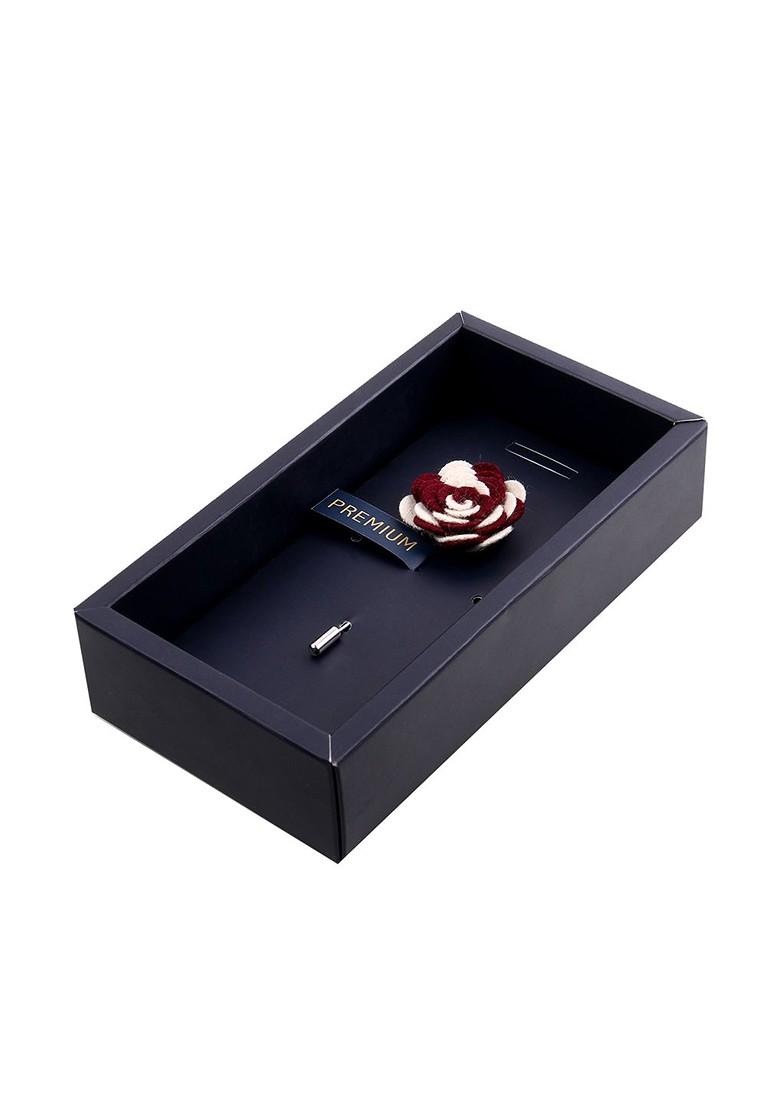 Unisex White Maroon Melodious Whirlpool Brooch Lapel Pin