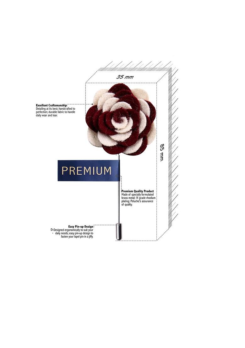 Unisex White Maroon Melodious Whirlpool Brooch Lapel Pin