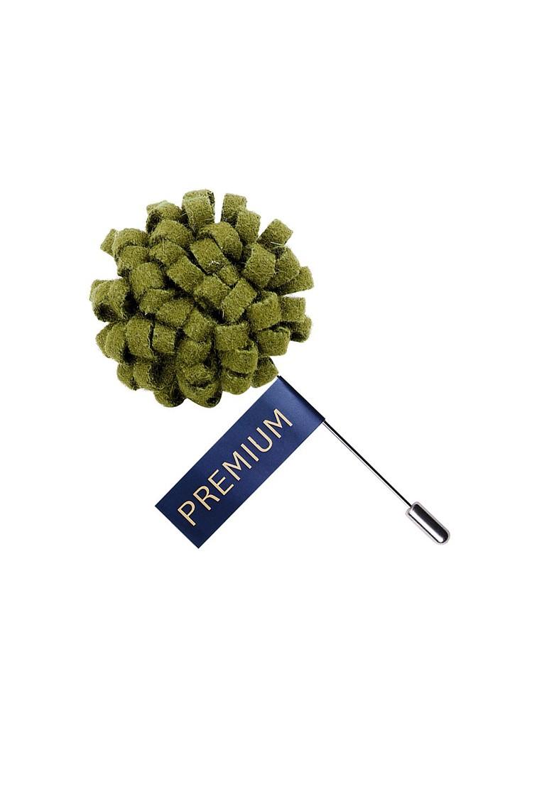 Unisex Green Silver Toned Glorious Crescendo Lapel Pin