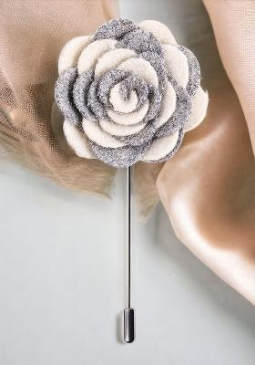 Unisex Off White Grey Melodious Whirlpool Lapel Pin