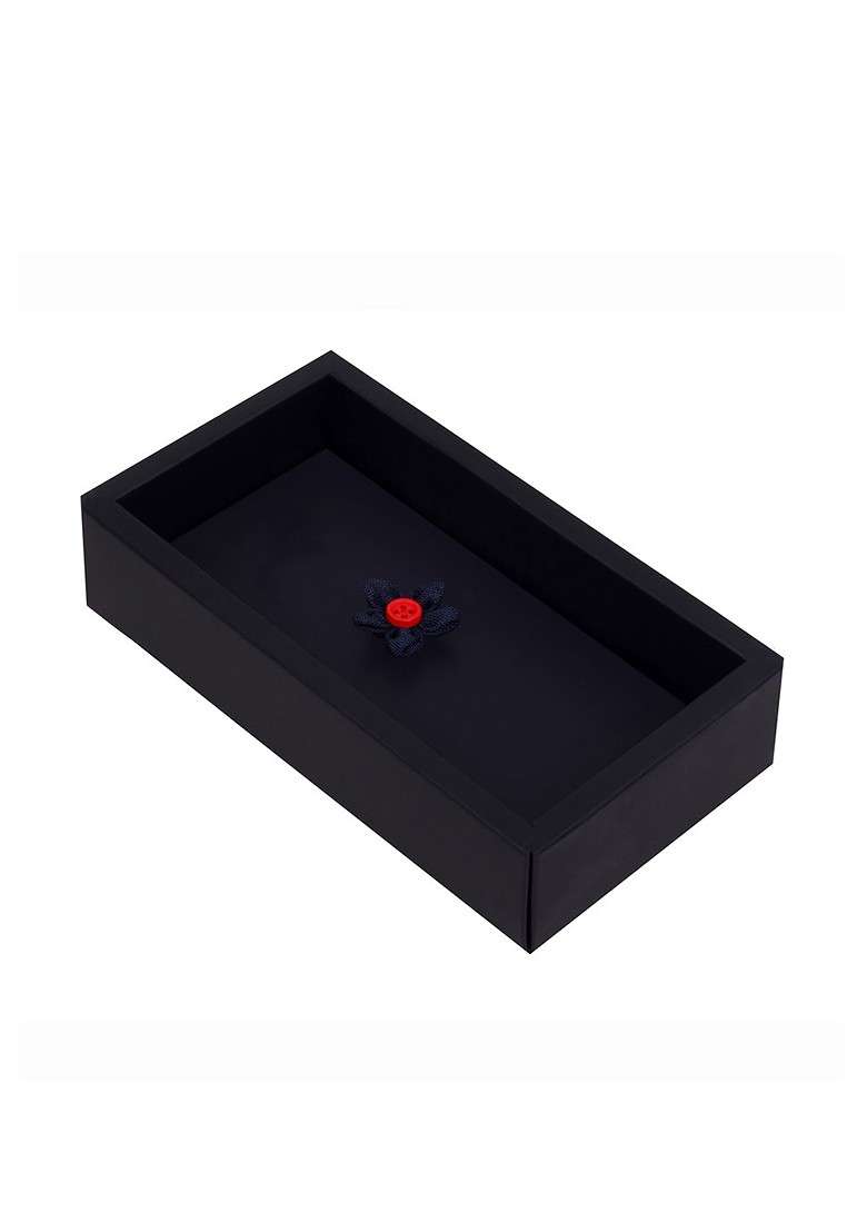 Unisex Blue Red Button Flower Brooch - Indya