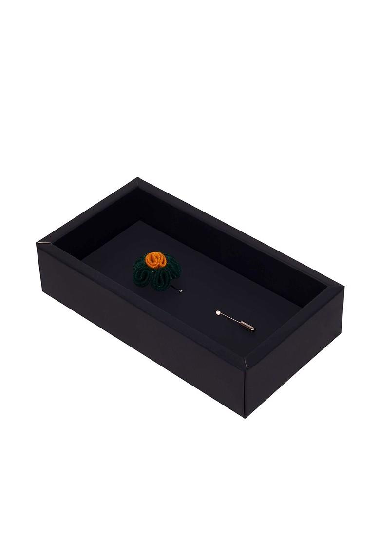 Unisex Green Orange Florwer In Flower Lapel Pim