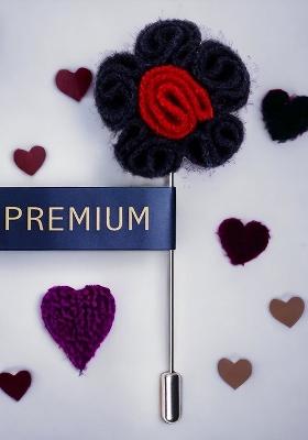 Unisex Blue Red Flower In Flower Lapel Pin