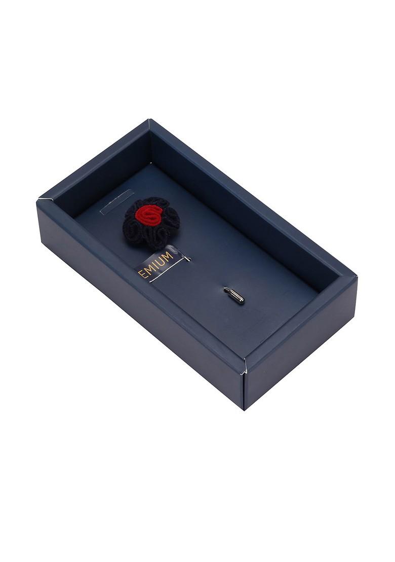 Unisex Blue Red Flower In Flower Lapel Pin