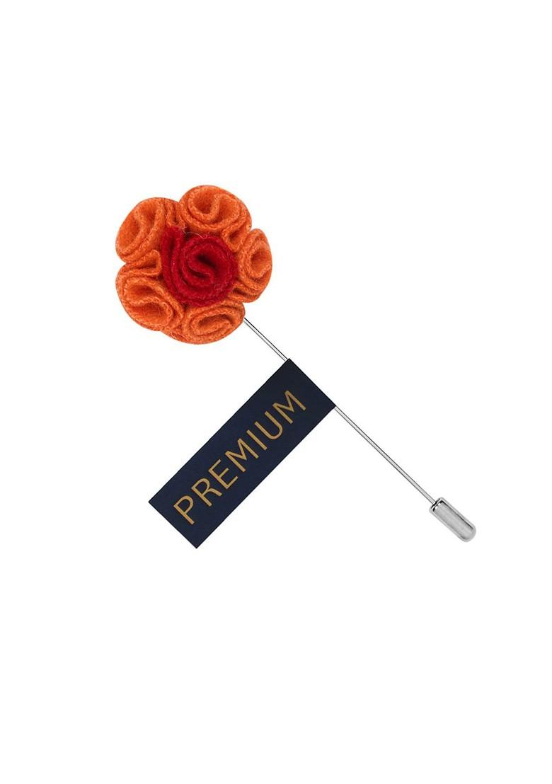 Unisex Orange Florwer In Flower Brooch Lapel Pin