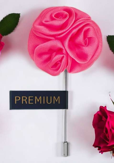 Unisex Pink Ranunculus Flower Shaped Lapel Pin
