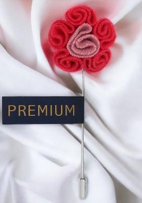 Unisex Pink Silver Toned Florwer In Flower Lapel Pin