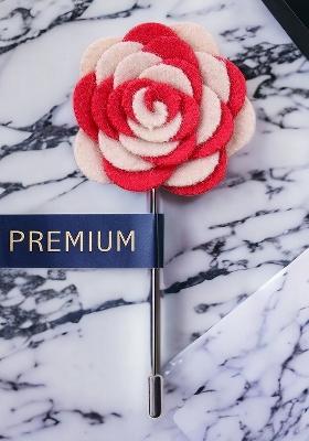 Unisex Red Off White Melodious Whirlpool Lapel Pin