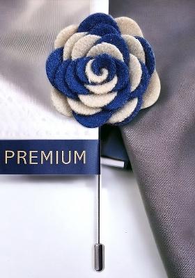Unisex Blue Off White Melodious Whirlpool Lapel Pin