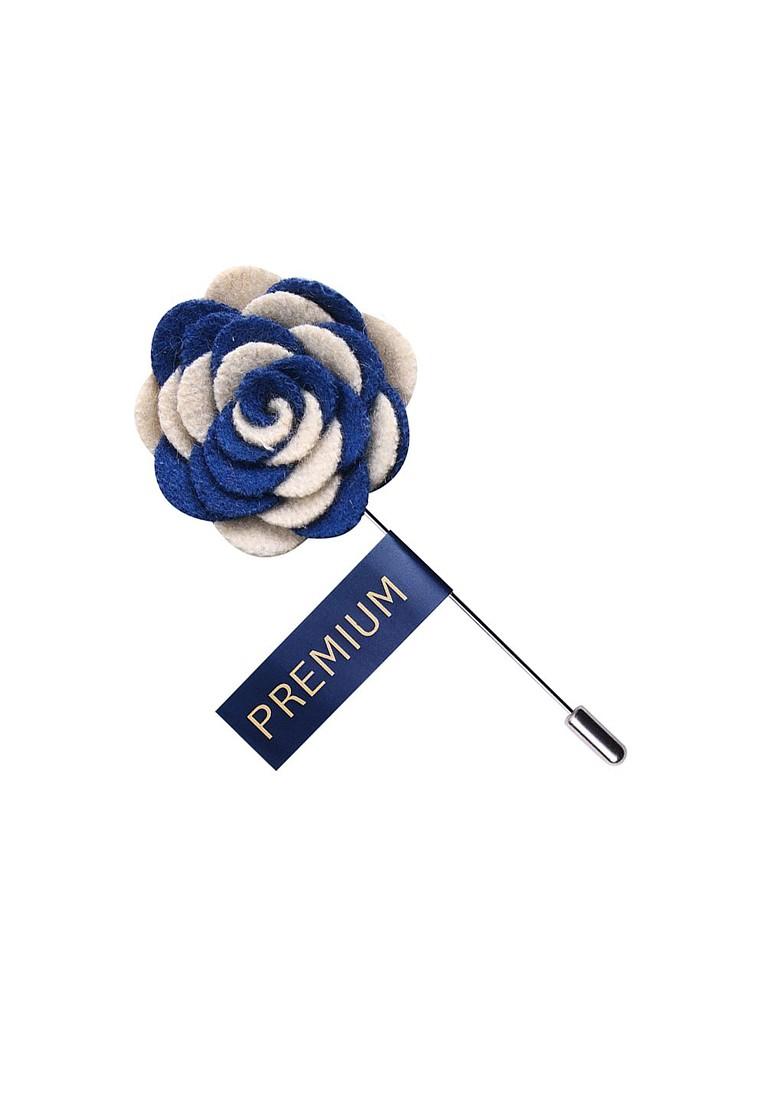Unisex Blue Off White Melodious Whirlpool Lapel Pin