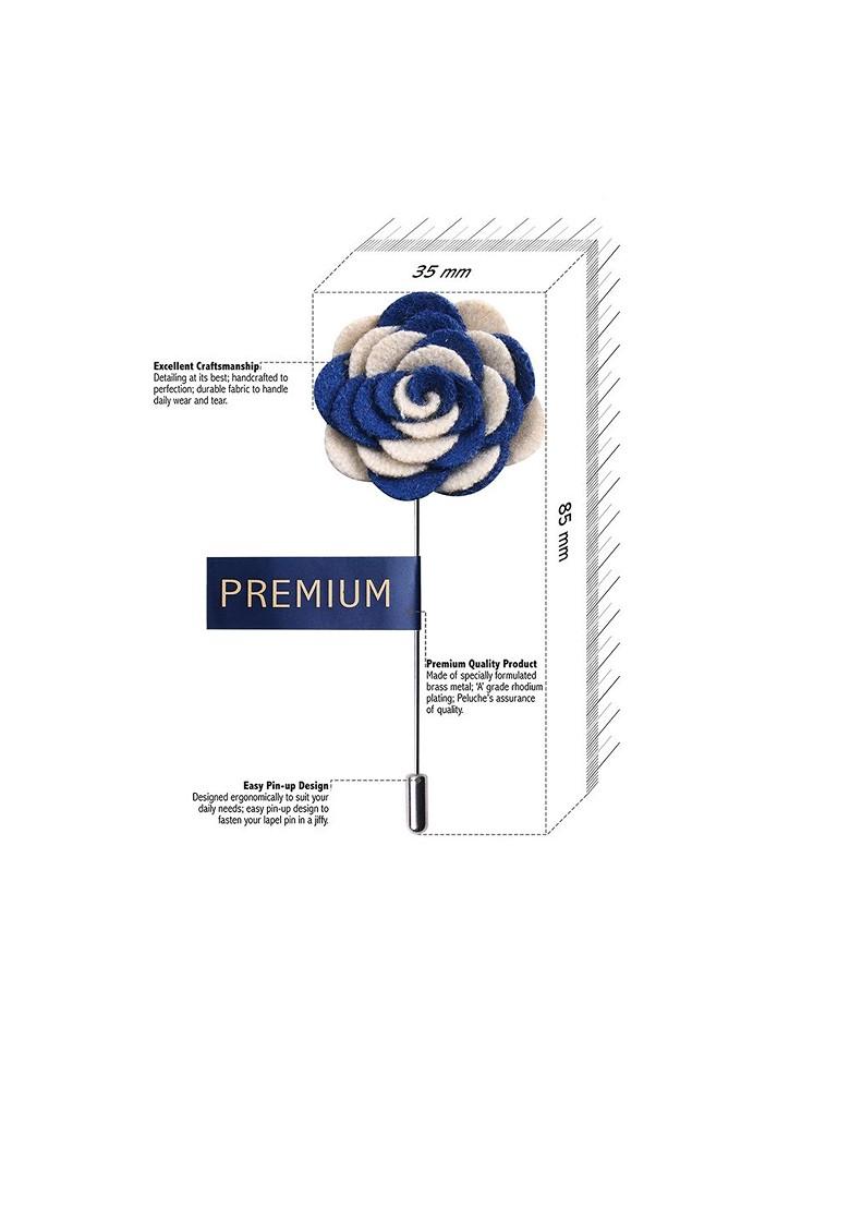 Unisex Blue Off White Melodious Whirlpool Lapel Pin