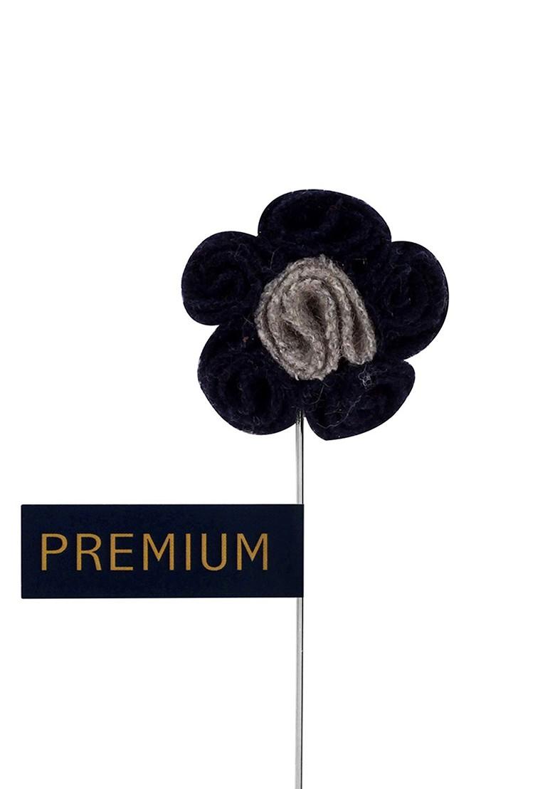 Unisex Blue Silver Toned Florwer In Flower Lapel Pin