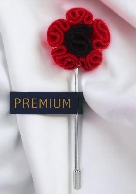 Unisex Red Black Flower Shaped Lapel Pin