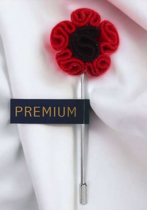Unisex Red Black Flower Shaped Lapel Pin