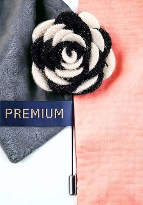 Unisex Black Off White Melodious Whirlpool Flower Shaped Lapel Pin