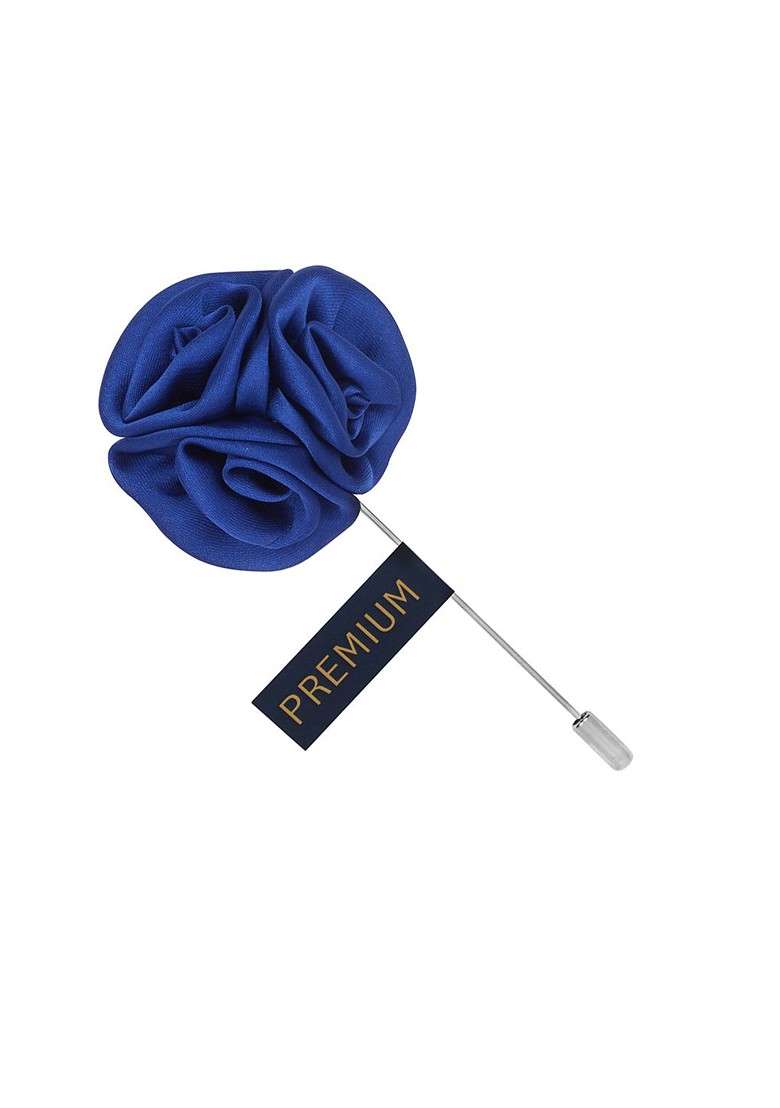 Unisex Blue Ranunculus Flower Shaped Brooch Lapel Pin - Indya