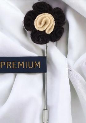 Unisex Black Florwer In Flower Lapel Pin