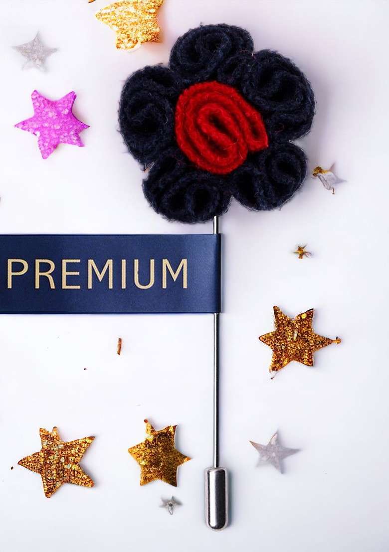 Blue Red Blossoming Style Brooch Lapel Pin - Indya