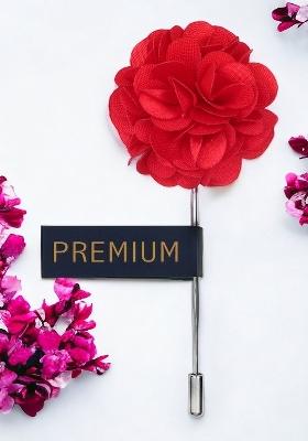 Red Floral Petals Brooch Lapel Pin