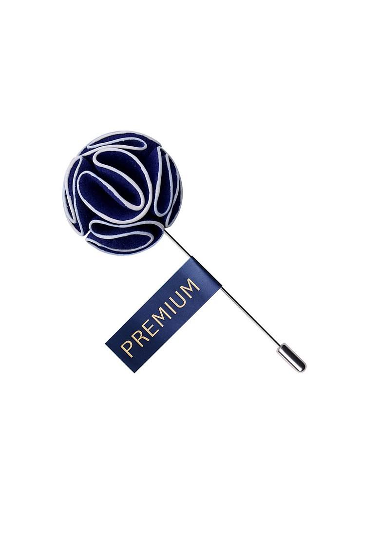 Unisex Blue White Brooch Lapel Pin