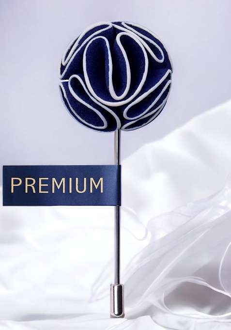 Unisex Blue White Brooch Lapel Pin