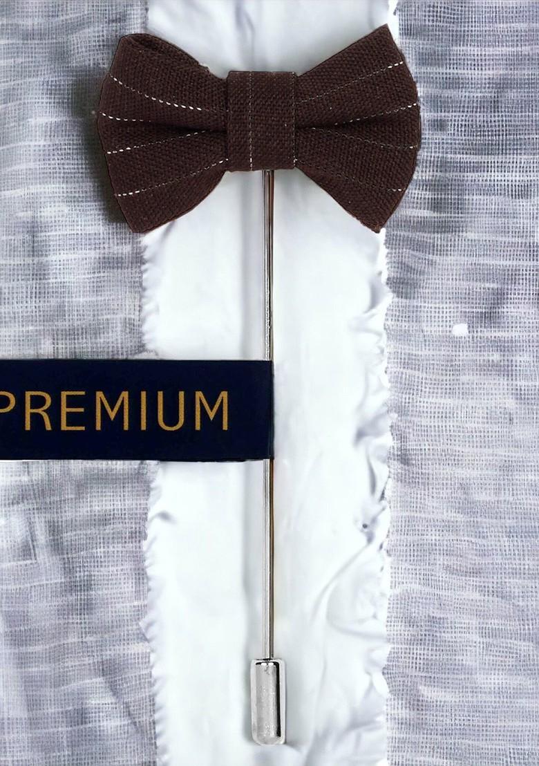 Unisex Brown The Graceful Bow Brooch Lapel Pin