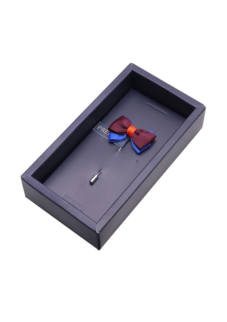 Unisex Maroon Blue The Graceful Bow Lapel Pin