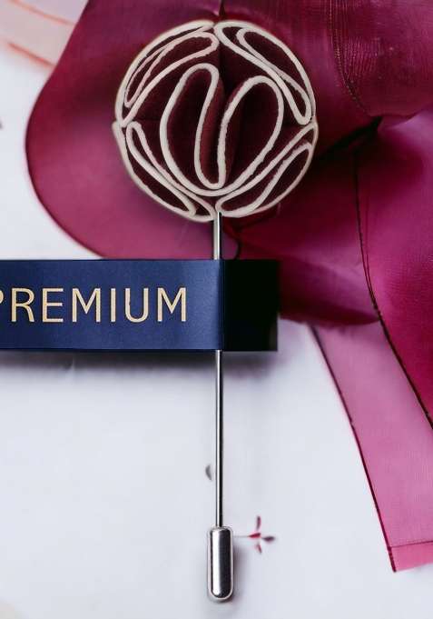 Unisex Maroon Flower Love Lapel Pin