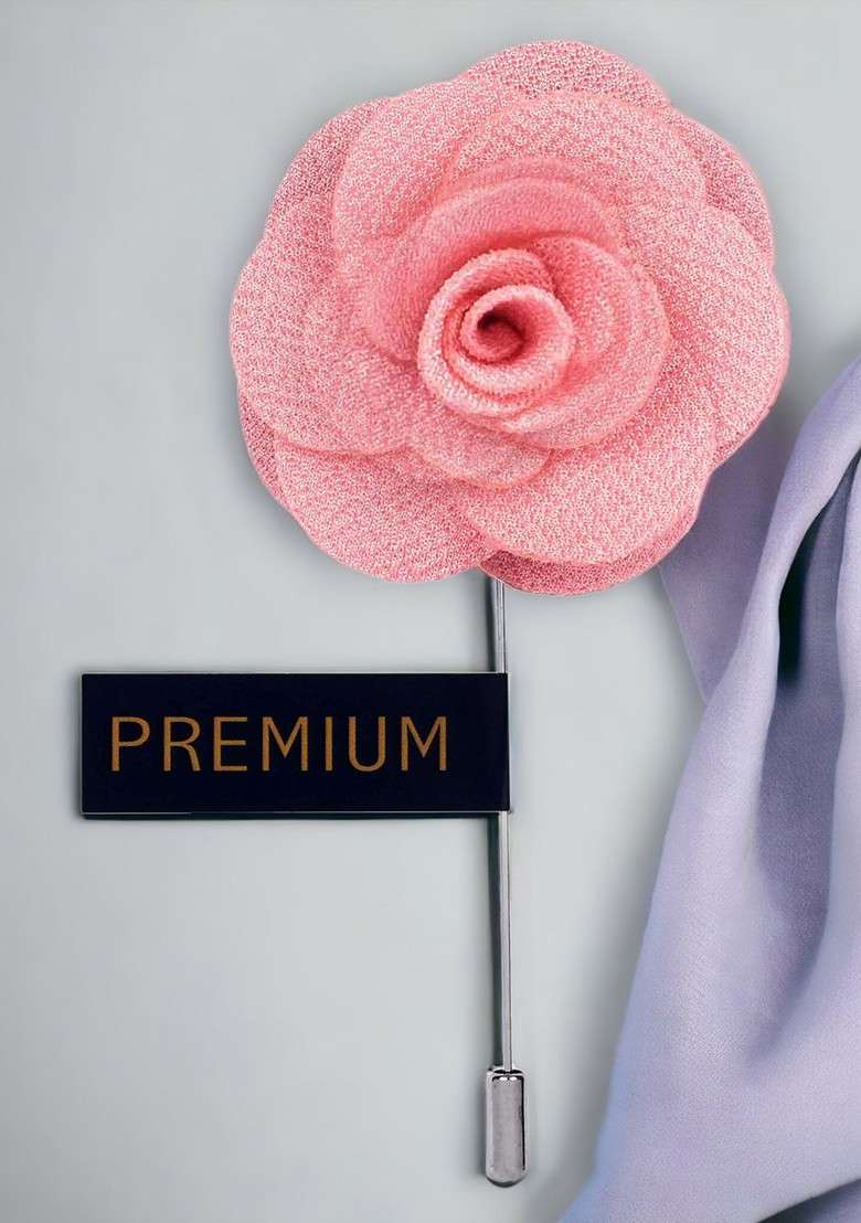 Unisex Pink Brawny Delicacy Floral Lapel Pin - Indya