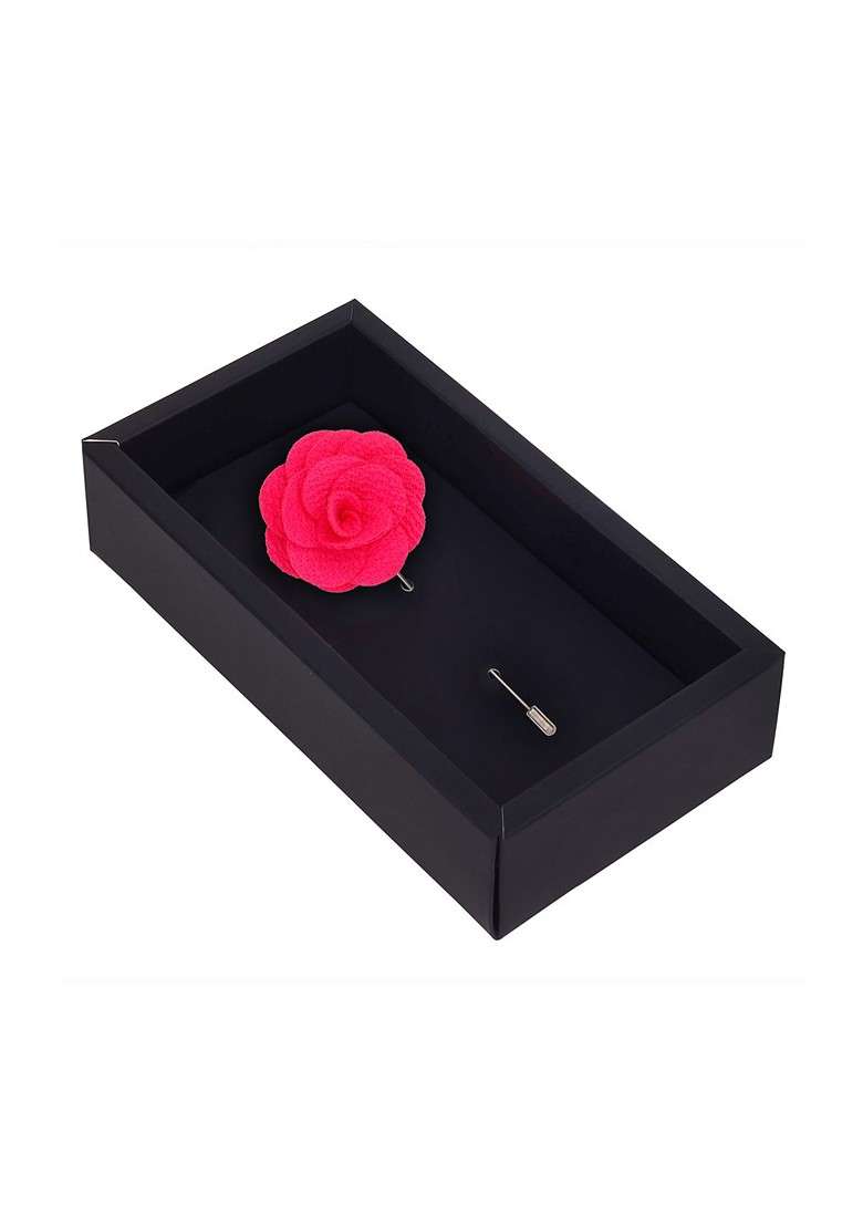 Unisex Fuchsia Pink Brawny Delicacy Floral Lapel Pin - Indya