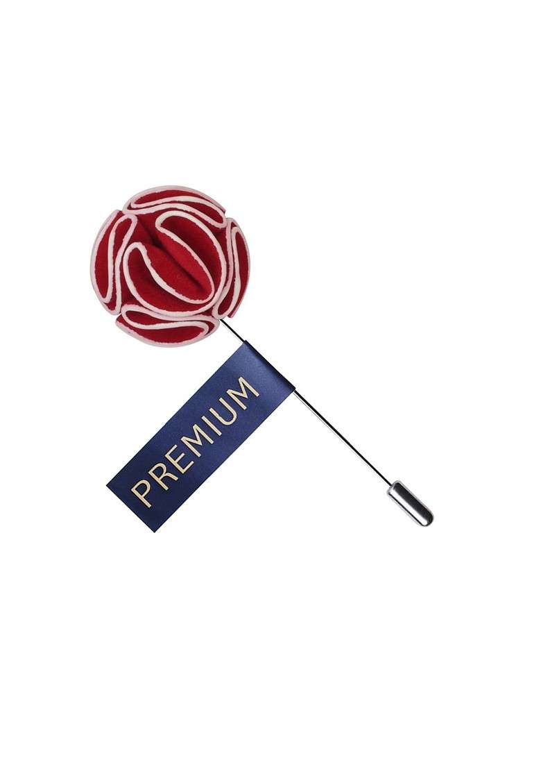 Unisex Red Flower Love Lapel Pin - Indya