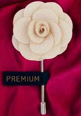 Unisex Beige Floral Brawny Delicacy Lapel Pin
