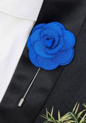 Unisex Blue Brawny Delicacy Floral Lapel Pin