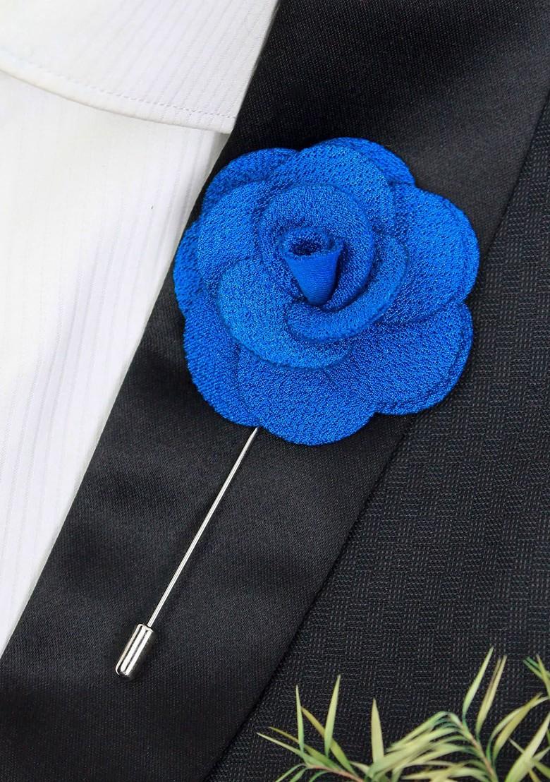 Unisex Blue Brawny Delicacy Floral Lapel Pin
