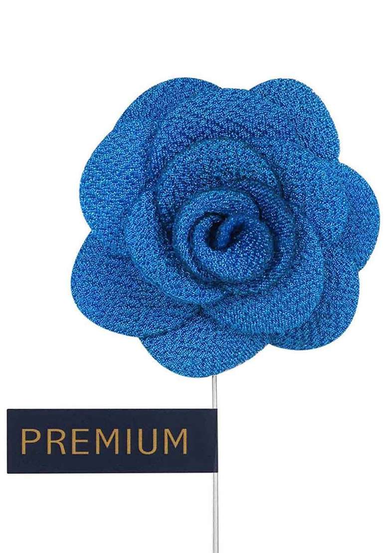 Unisex Blue Brawny Delicacy Floral Lapel Pin - Indya