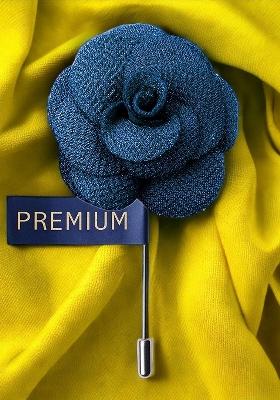Peluche Men Navy Blue Floral Lapel Pin