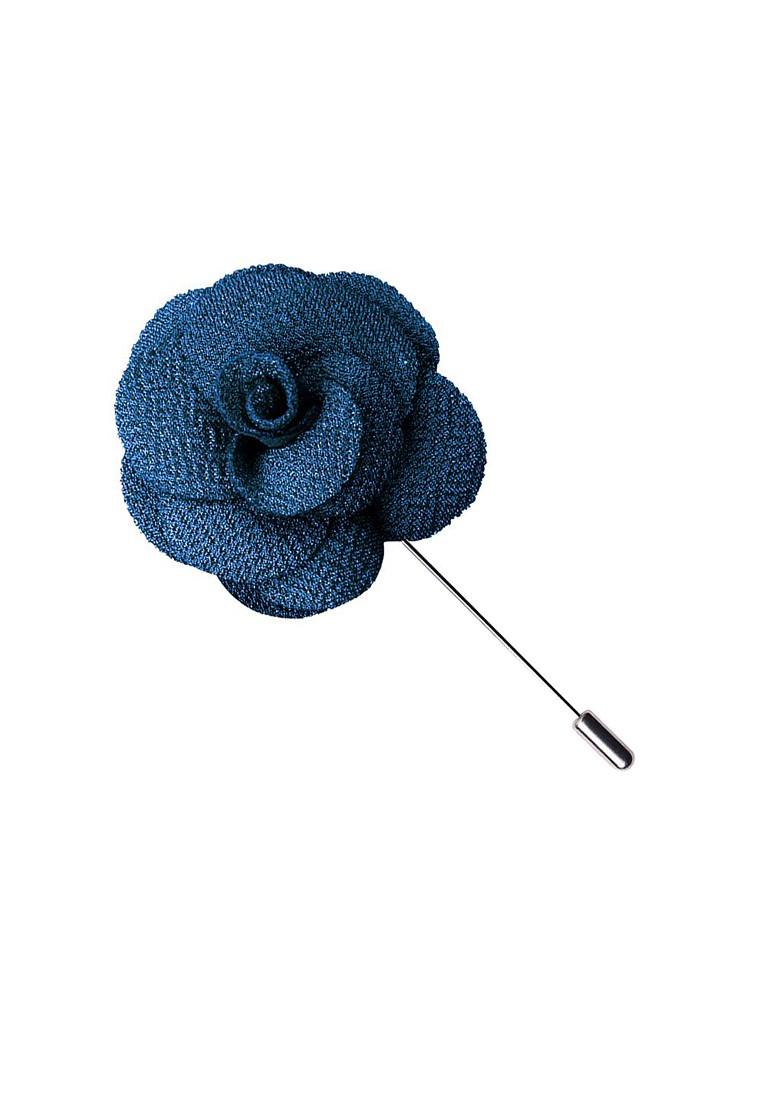 Peluche Men Navy Blue Floral Lapel Pin