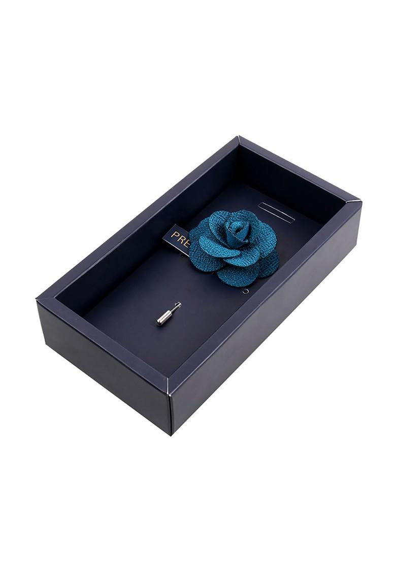 Peluche Men Navy Blue Floral Lapel Pin
