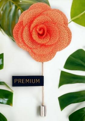 Unisex Orange Floral Brawny Delicacy Floral Lapel Pin