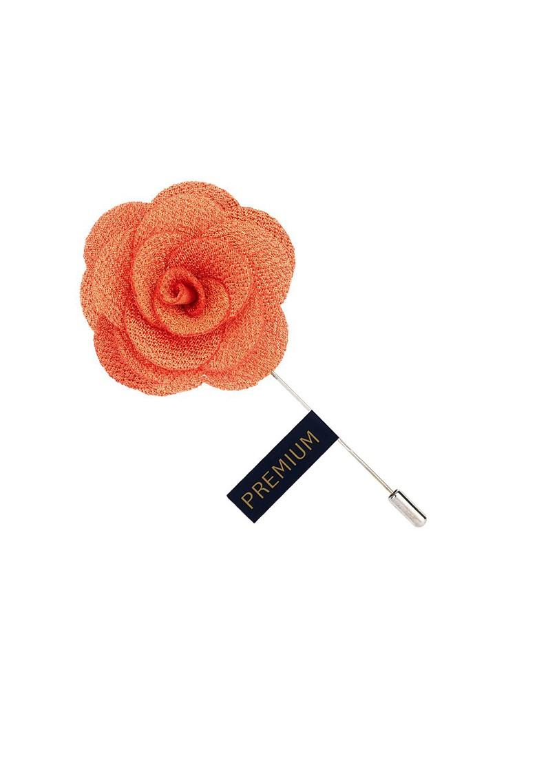 Unisex Orange Floral Brawny Delicacy Floral Lapel Pin