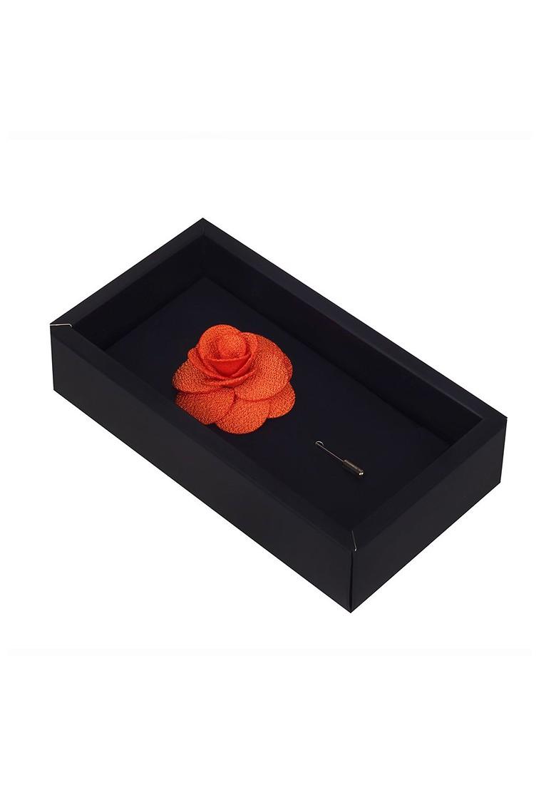 Unisex Orange Floral Brawny Delicacy Floral Lapel Pin