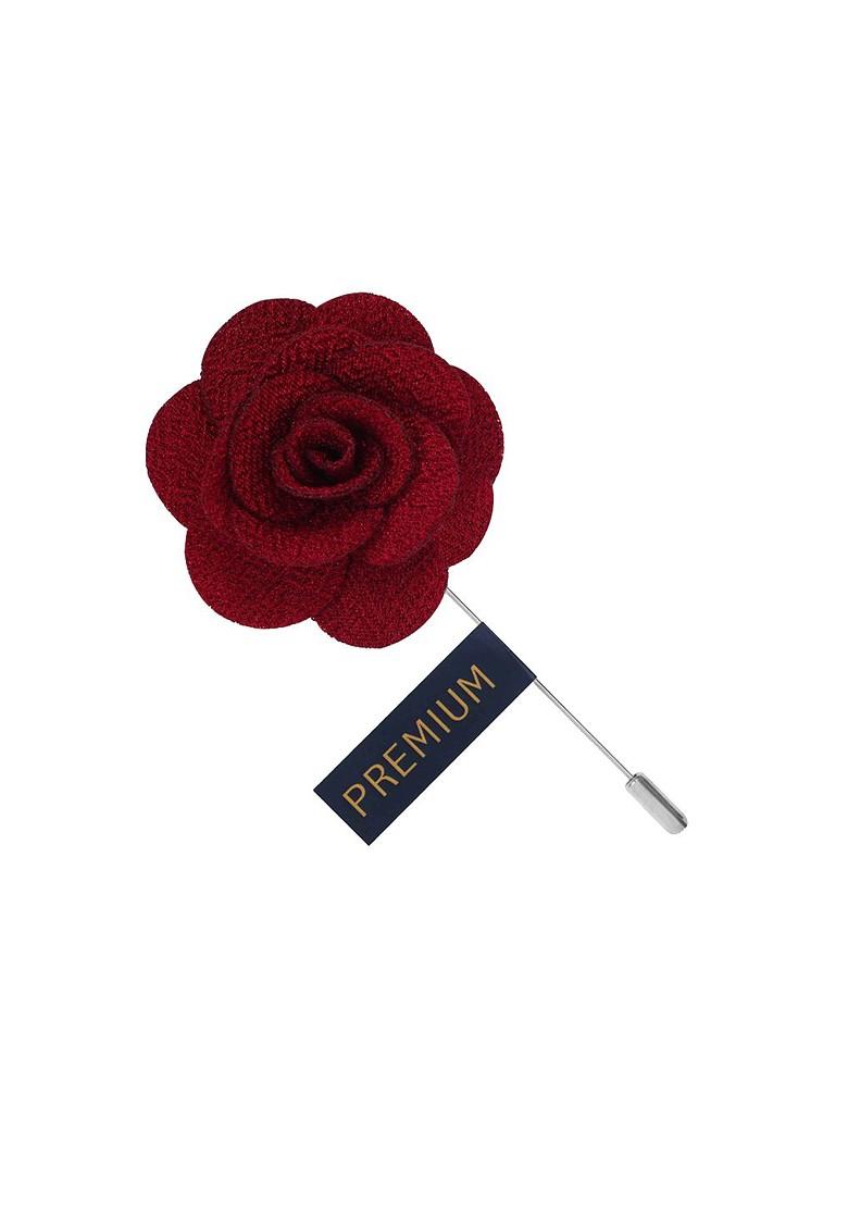 Unisex Maroon Floral Brawny Delicacy Lapel Pin