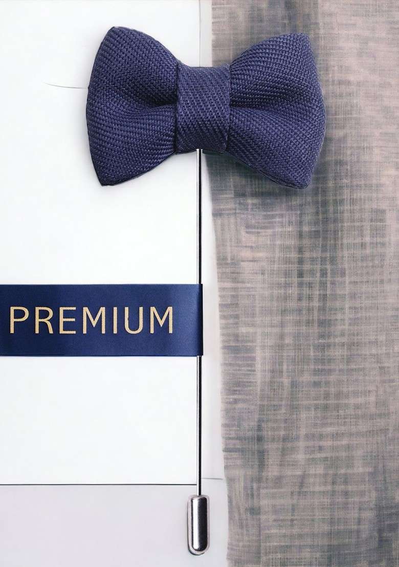 Unisex Blue The Graceful Bow Brooch Lapel Pin - Indya