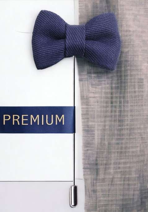 Unisex Blue The Graceful Bow Brooch Lapel Pin