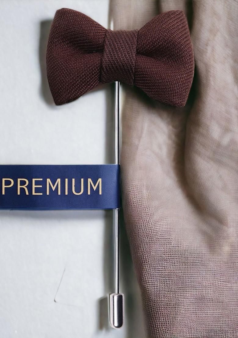 Unisex Brown The Graceful Bow Brooch Lapel Pin