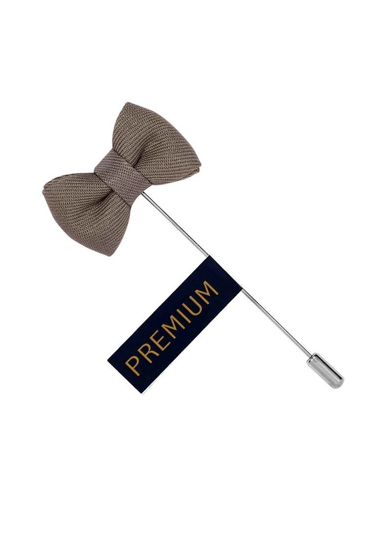 Unisex Grey The Graceful Bow Brooch Lapel Pin