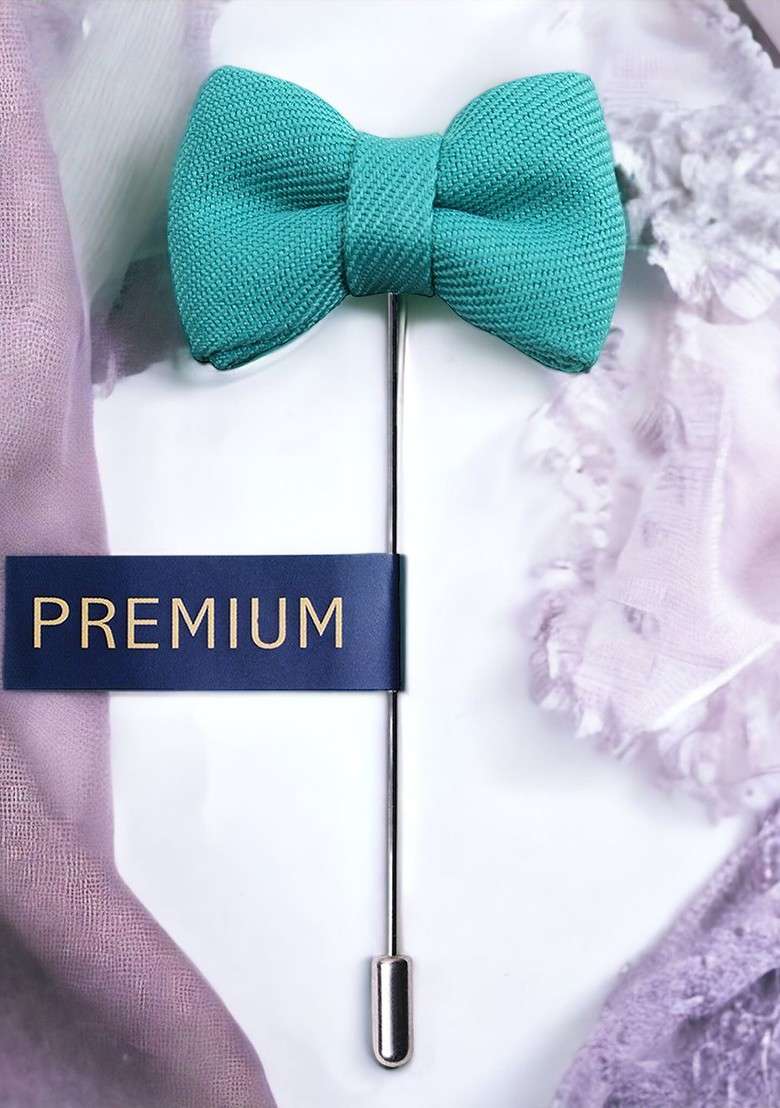 Unisex Green The Graceful Bow Brooch Lapel Pin - Indya